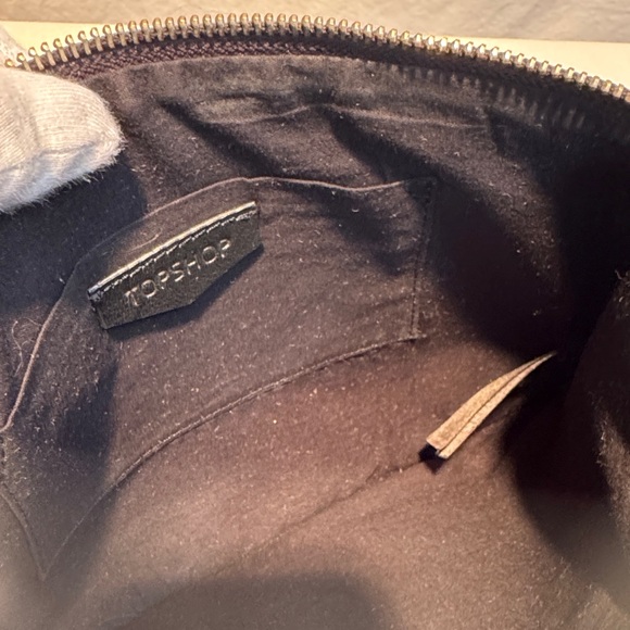 TOPSHOP Made in India Black Leather Floral Embroidered Chain Clutch - Picture 8 of 14